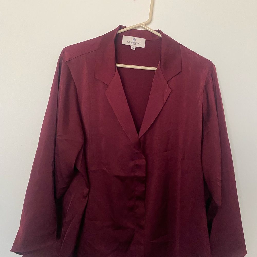 Laurie Felt Women's Deep Red Blouse burgundy